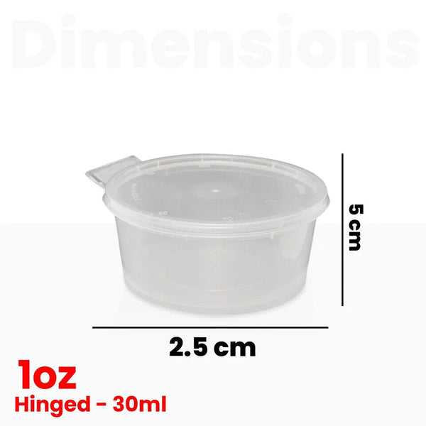 Transparent PP Takeaway Round Pots with Lids for Food, Deli, Sauce, Chutney