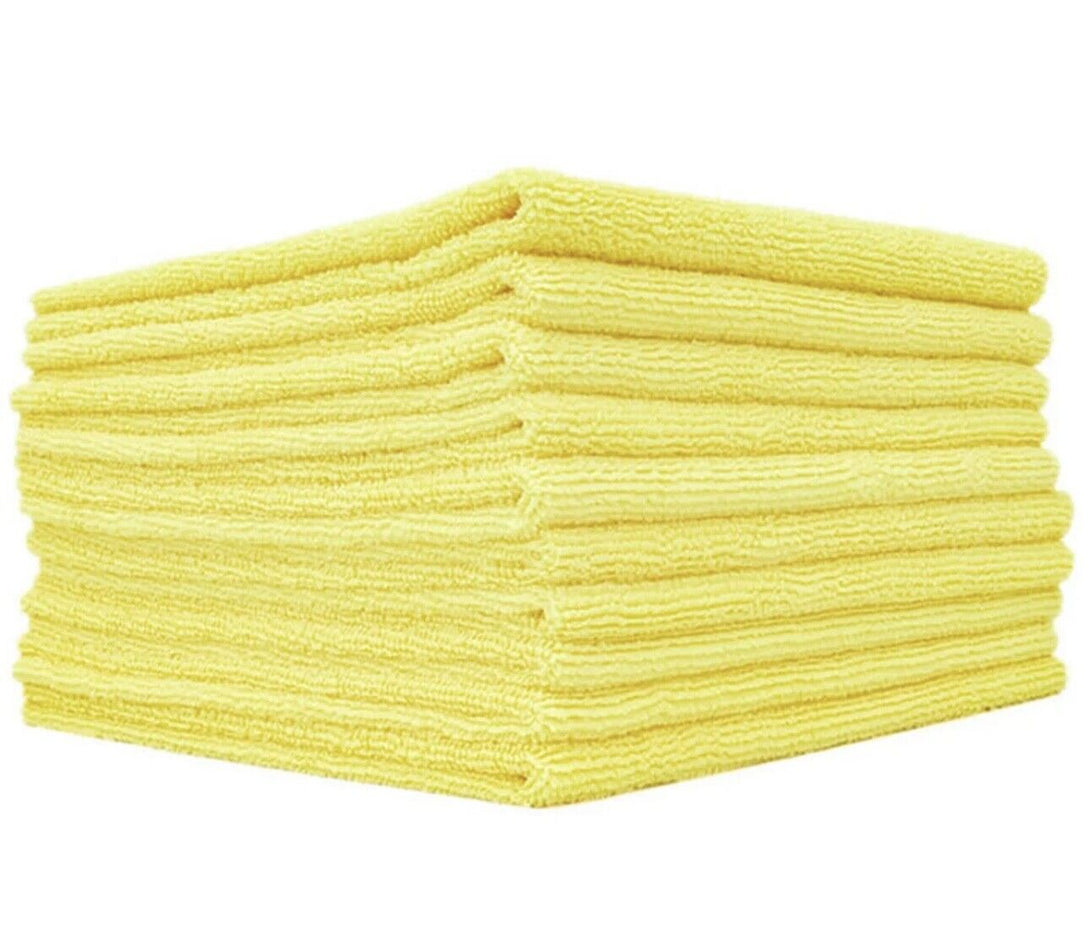 YELLOW BLUE CAR CLEANING DETAILING MICROFIBER SOFT POLISH CLOTHS TOWELS 40*40 CM