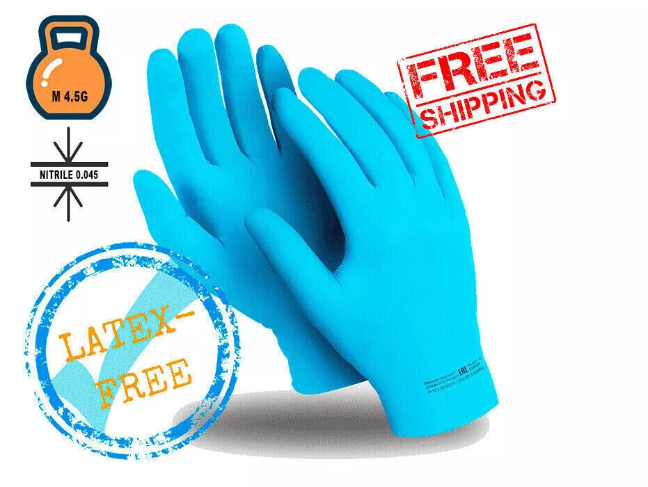 100 DISPOSABLE NITRILE GLOVES POWDER LATEX FREE BLUE Medical S/M/L/XL 1000 2000