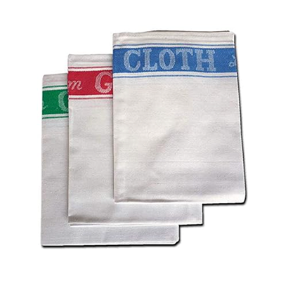 Pack of 5 Cotton Glass Cloth Tea Towel XL (50 x 70 cm) Linen Union Glass – Glass Polishing Cloth for Drying up Cloths - Colour Coded Cleaning Cloths – Catering Professional Tea Towels