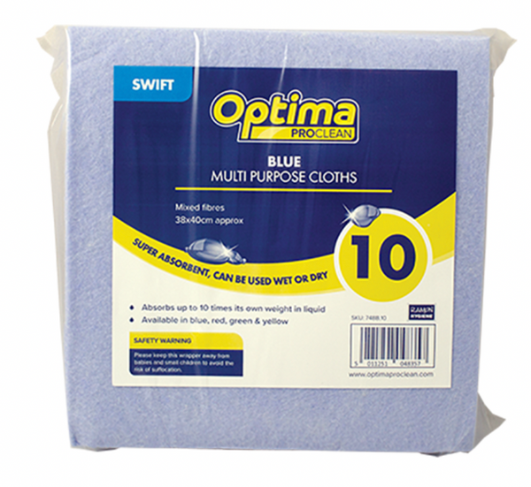 OPTIMA PROCLEAN "SWIFT" MULTI PURPOSE CLOTHS - BLUE