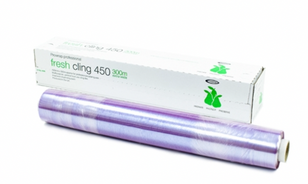 Jumbo Cling Film 450mm x 300m Clear PVC Kitchen Film Durable Catering Plastic Film Microwave-Safe Ideal for All Food Use, Commercial Use, Kitchen, Catering