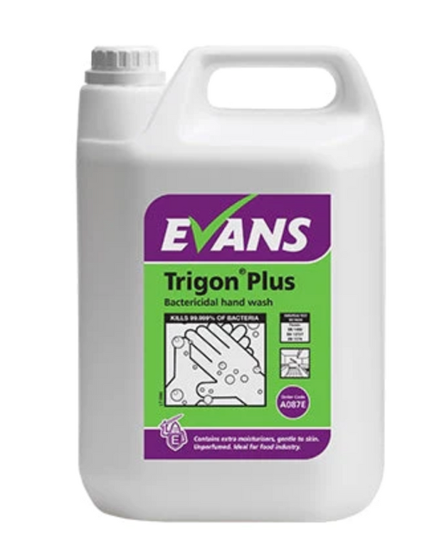 Evans Trigon Plus Unperfumed, Bactericidal Hand Wash - 5ltr