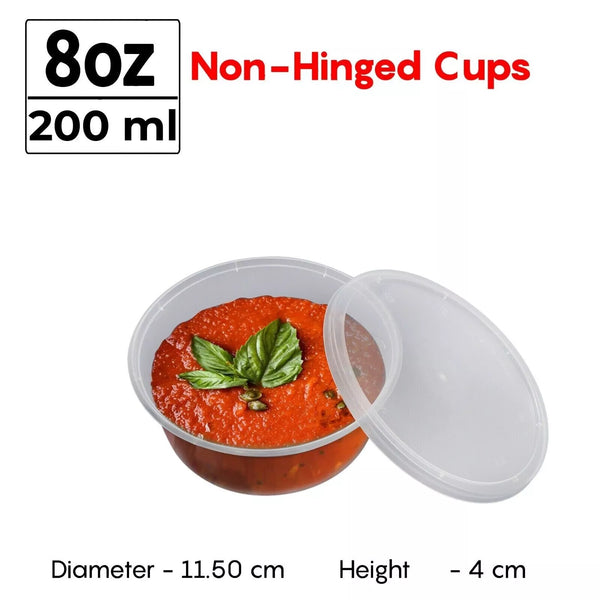 Transparent Plastic Food Containers | 250ml (8oz) | Microwave & Freezer Safe, BPA Free | Meal Prep, Takeaway- Pack Of 250