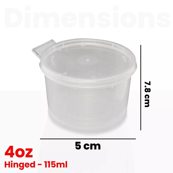 4 OZ HINGED SAUCE CUPS HD- PACK OF 500 PCS